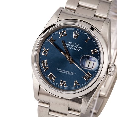 rolex datejust 16200 blue roman for sale|Rolex Datejust 16200 price.